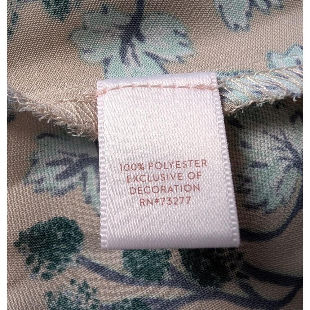 LC Lauren Conrad Size S Floral Blouse Pintuck Shark-Bite Cottage Peasant - Picture 7 of 8